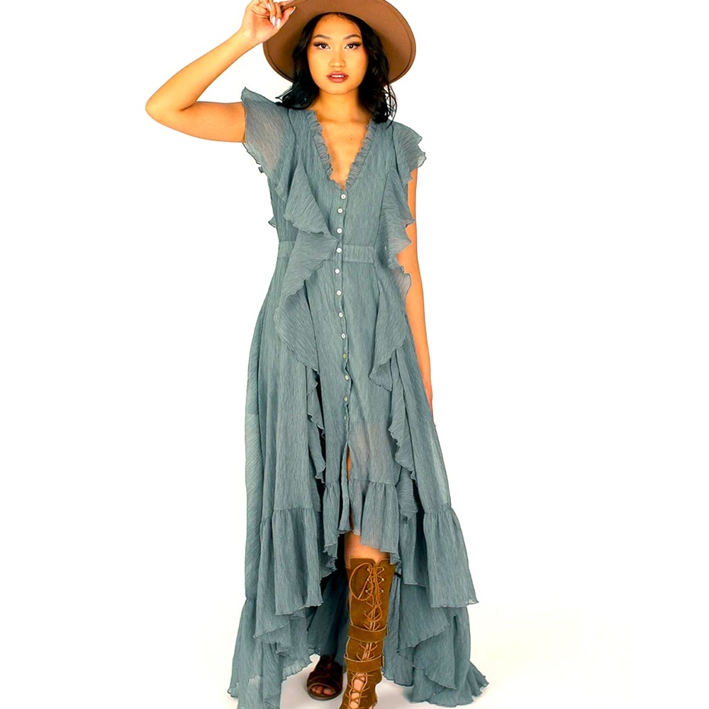 Joy folie Cass Dress in Island Sage NWOT